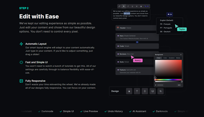 Umso AI Website Builder dashboard layout 5-1